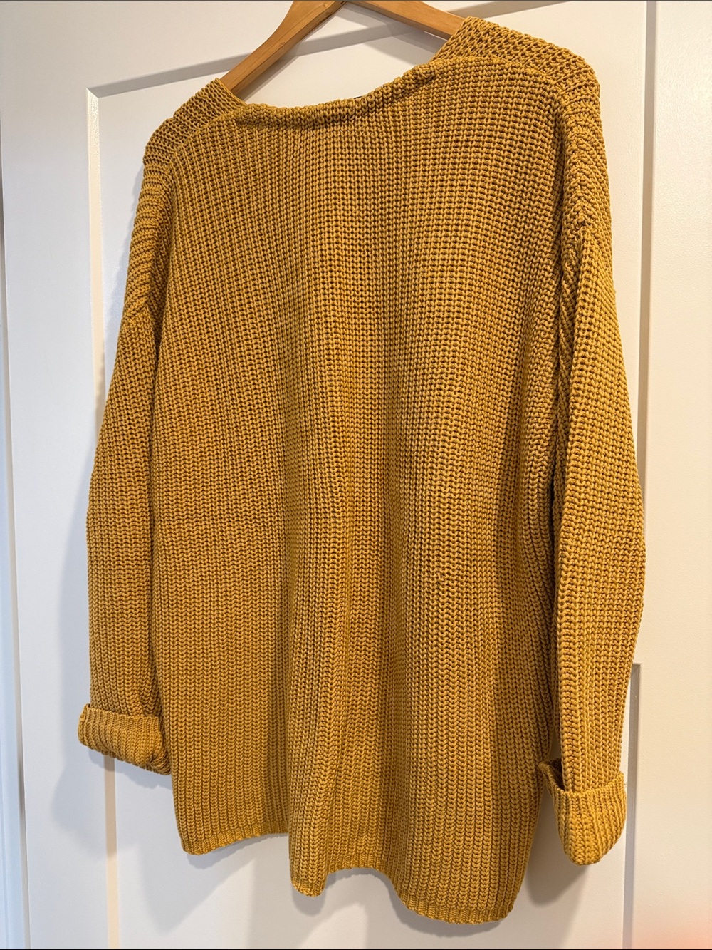 Jenni Kayne V-Neck Oversized Knit Sweater - Mustard - Picture 6 of 11